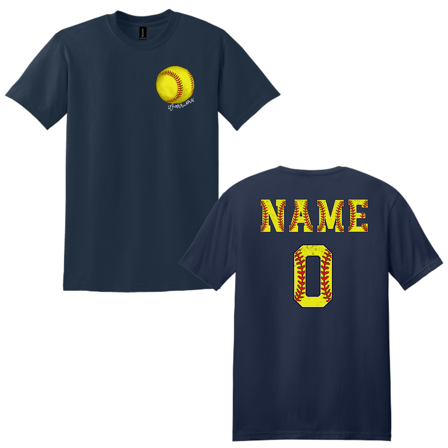 Warriors Softball with Name