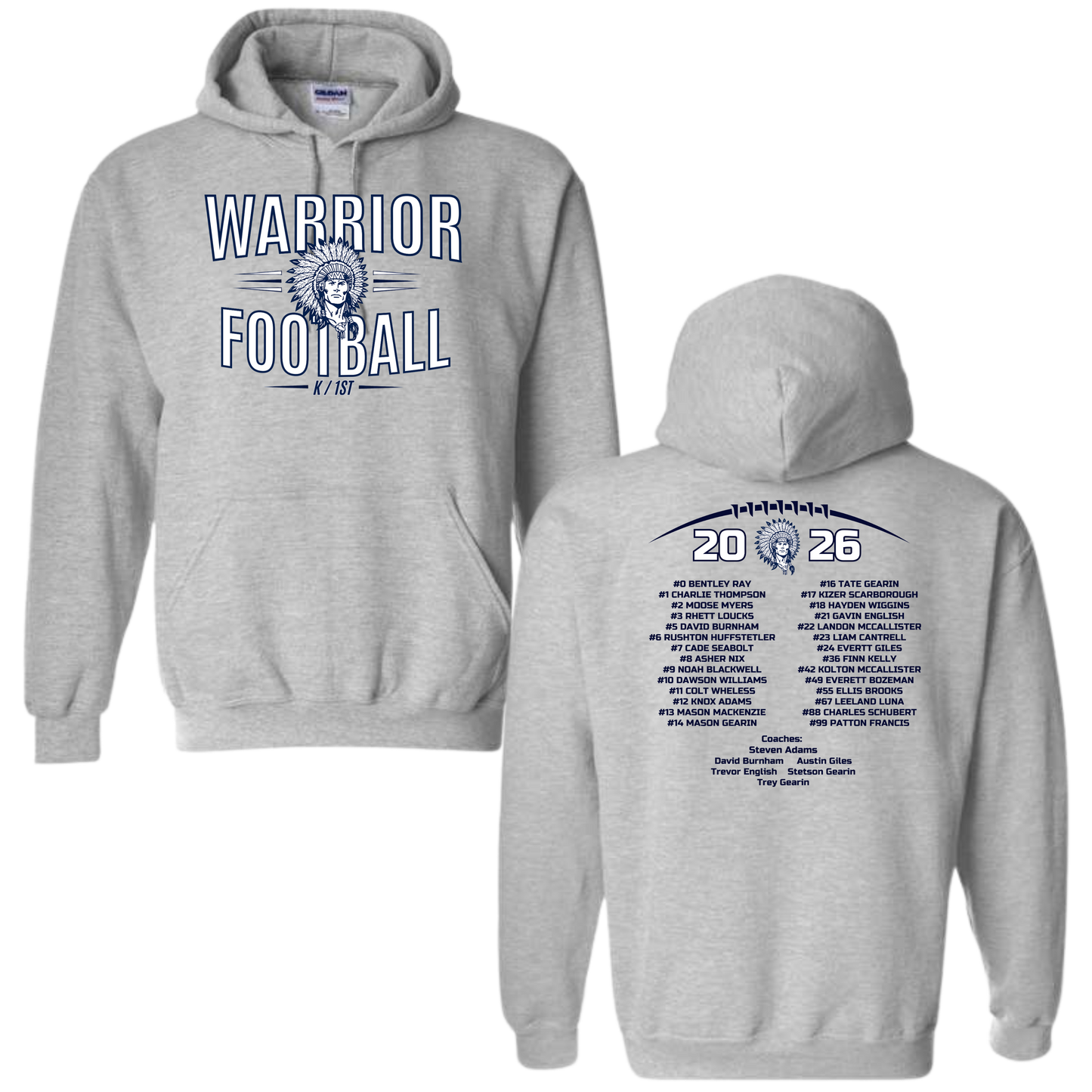 K/1st Warrior Football Hoodie