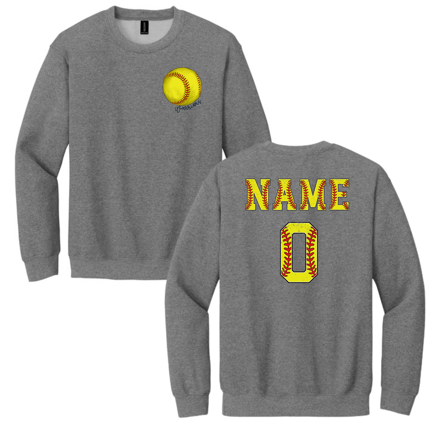 Warriors Softball Crewneck with Name