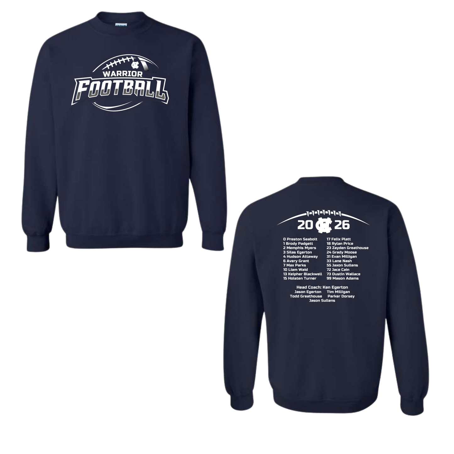4th Grade Warrior Football Crewneck
