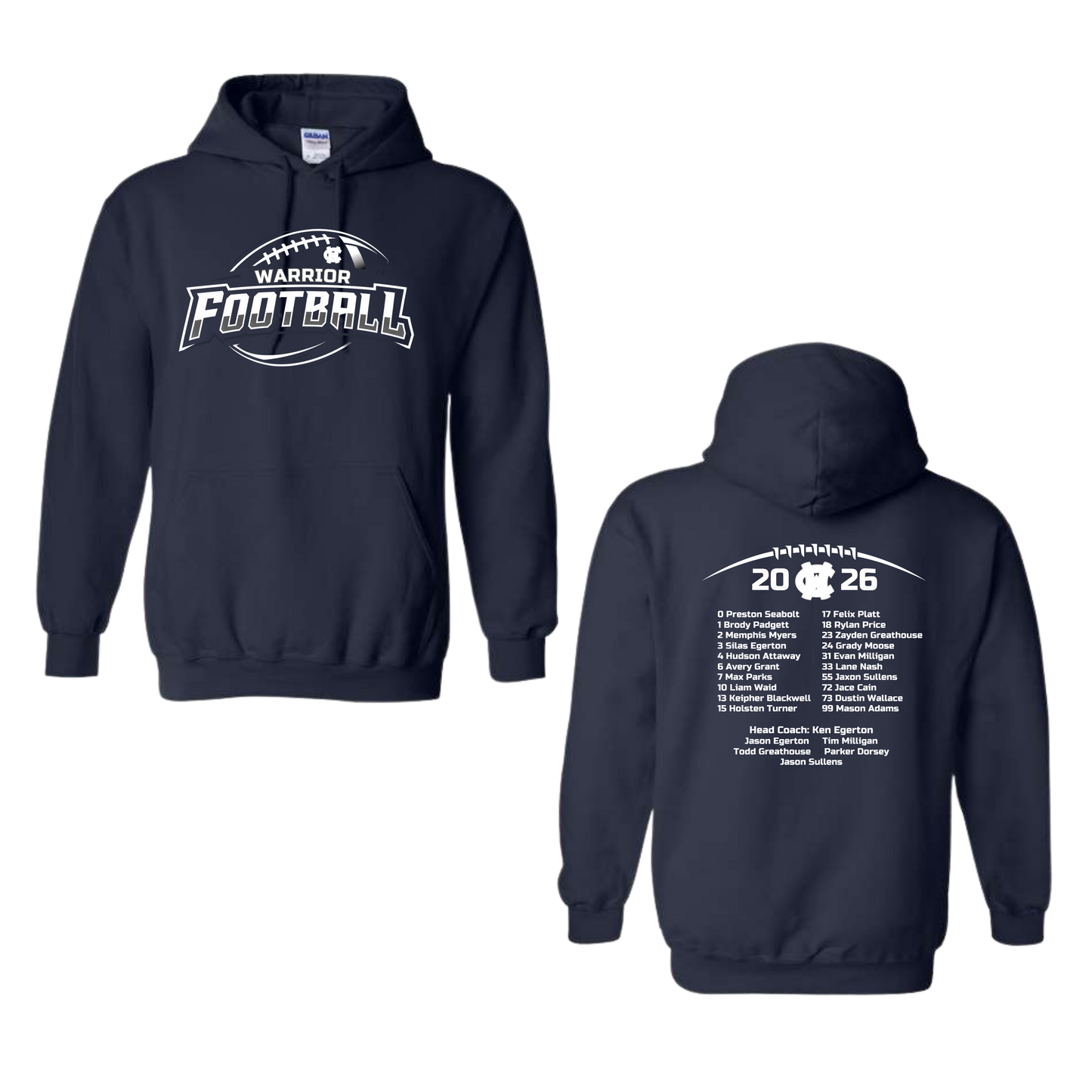 4th Grade Warrior Football Hoodie