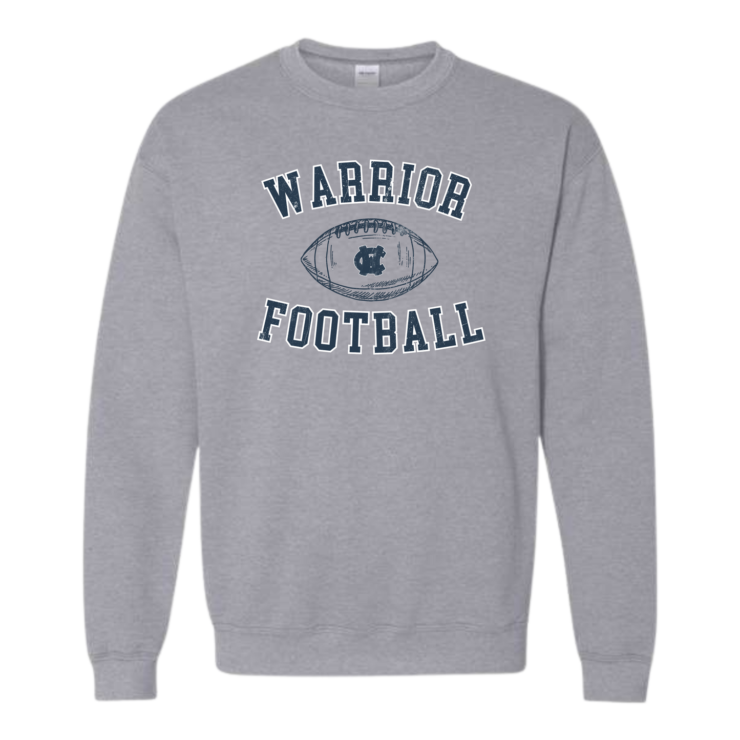 6th Grade Warrior Football Crewneck Sweatshirt