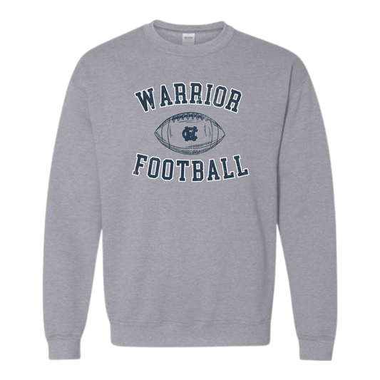 6th Grade Warrior Football Crewneck Sweatshirt
