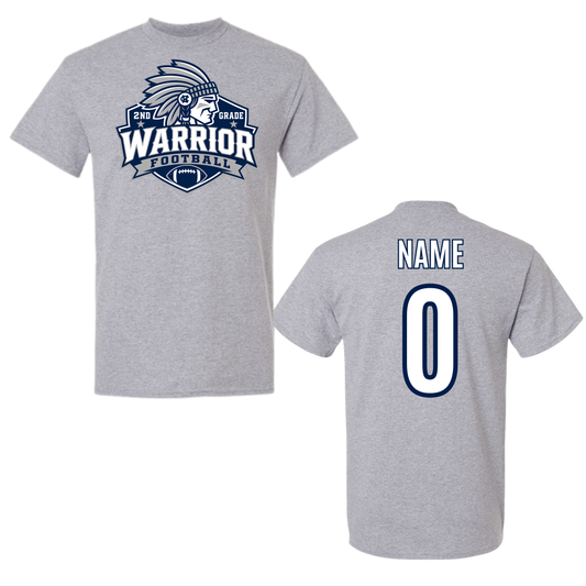 2nd Grade Warrior Football Custom Name