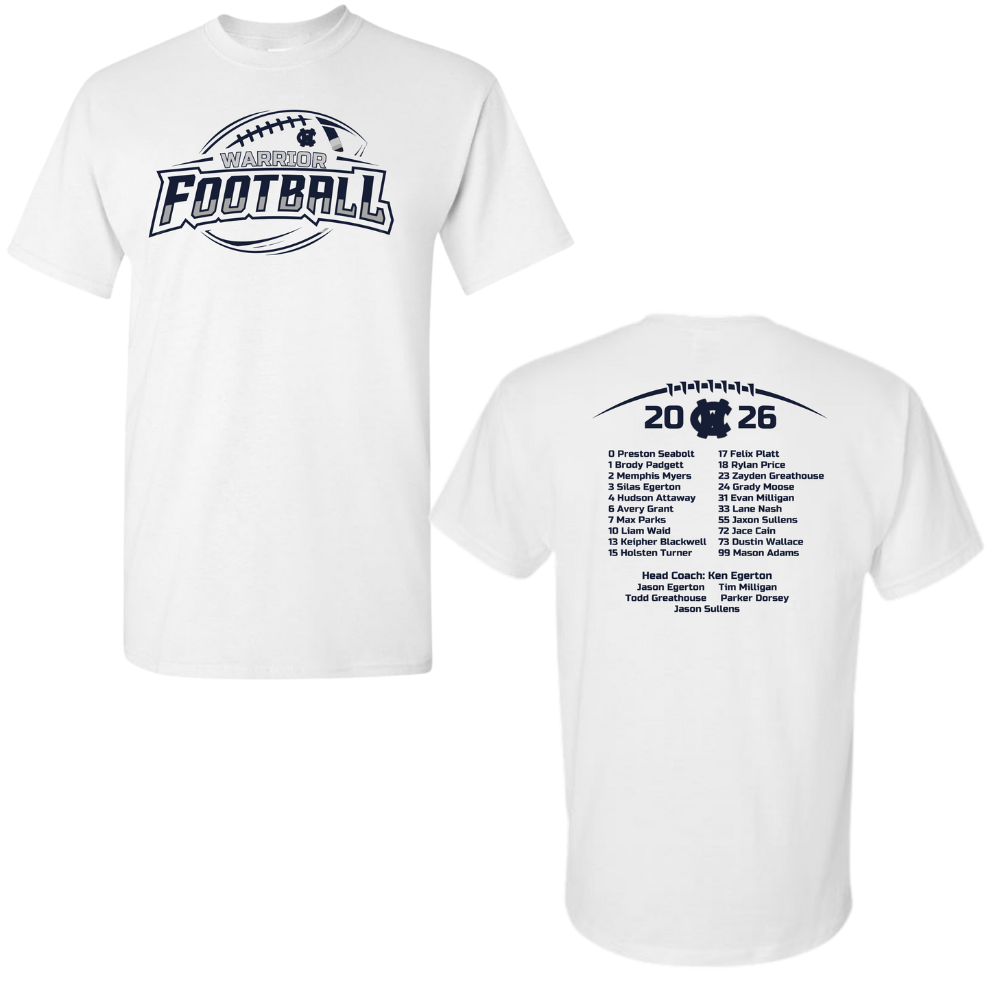 4th Grade Warrior Football T-Shirt