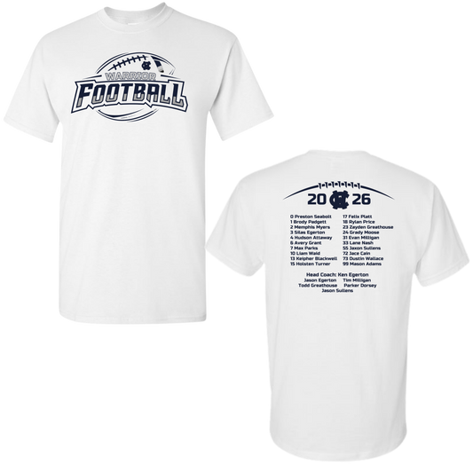 4th Grade Warrior Football T-Shirt