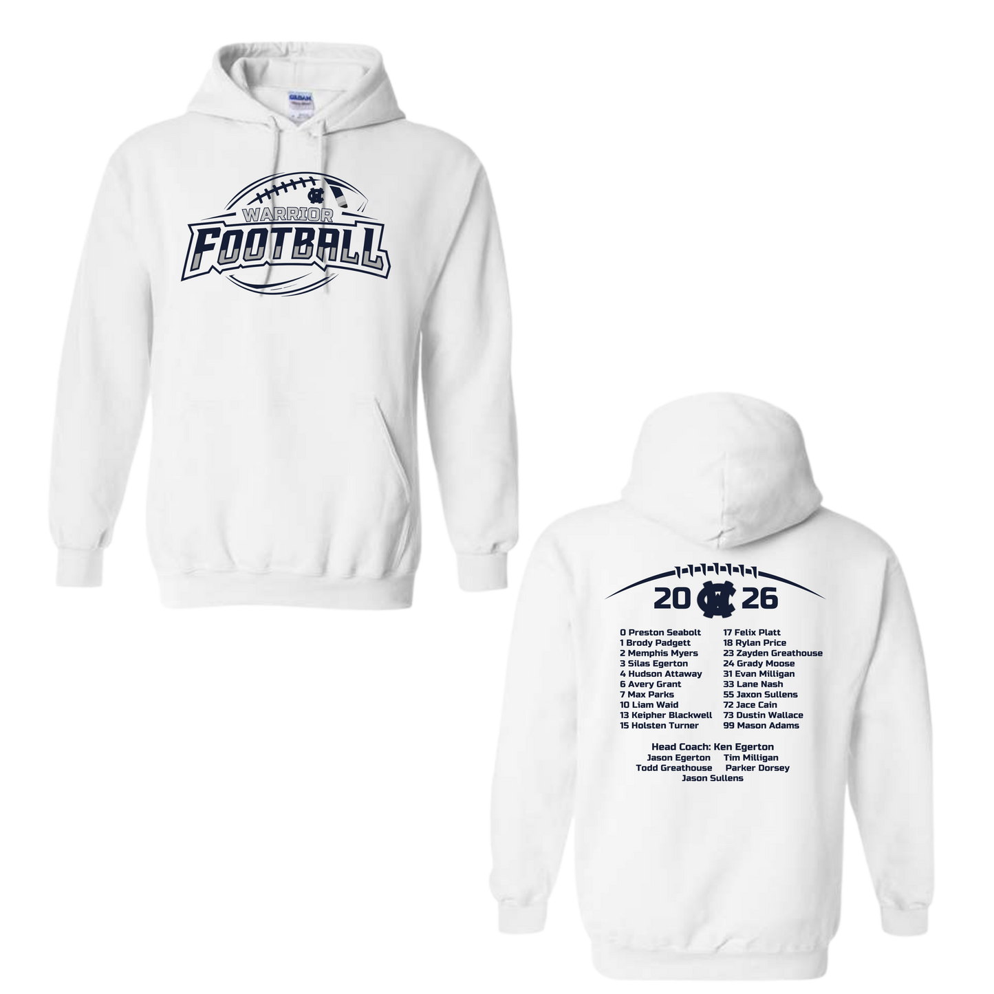 4th Grade Warrior Football Hoodie