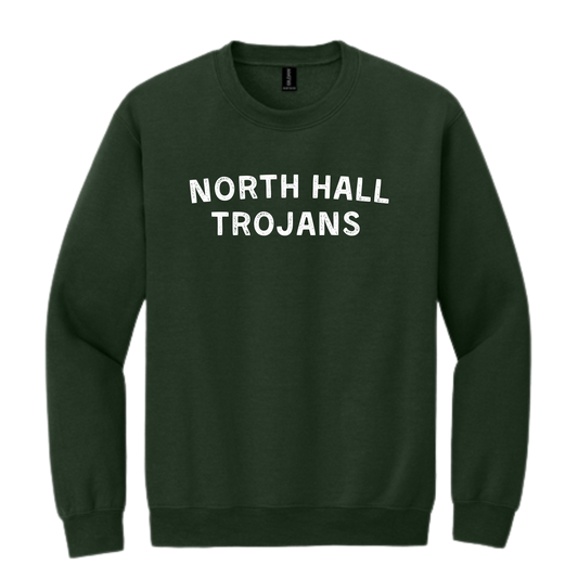 North Hall Trojans Green Crewneck